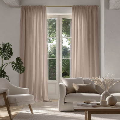 Elegant pure linen curtains of Vilgot Dream Beige fabric