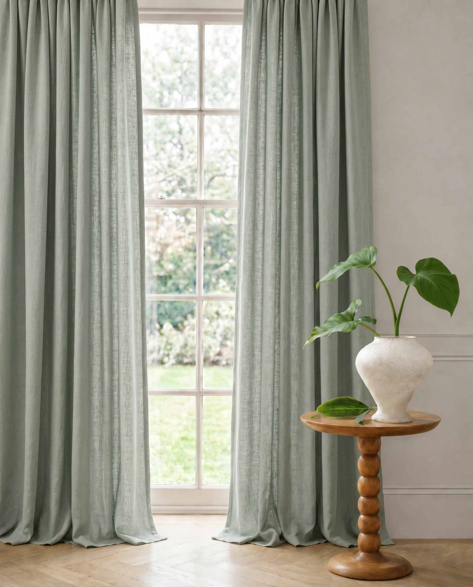 Duck egg Blue Linen Curtains with cotton lining. Made of soft Linen Cotton. Enni Duck Egg by Ada & Ina