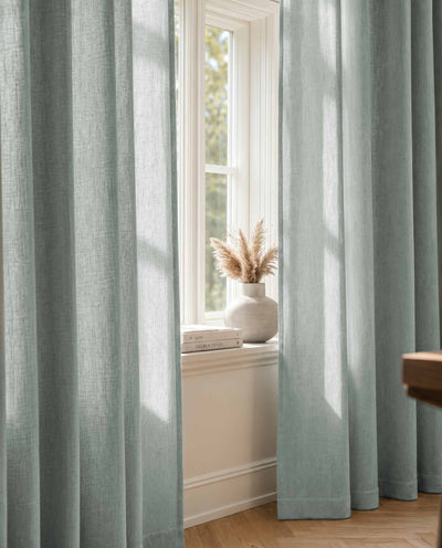 Duck egg Blue Lined Linen curtains. Linara Duck Egg by Ada & Ina