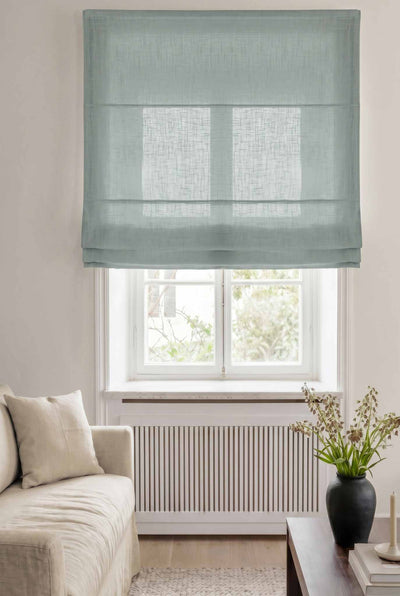 Duck egg Blue Linen Roman blind. Linara Duck Egg by Ada & Ina