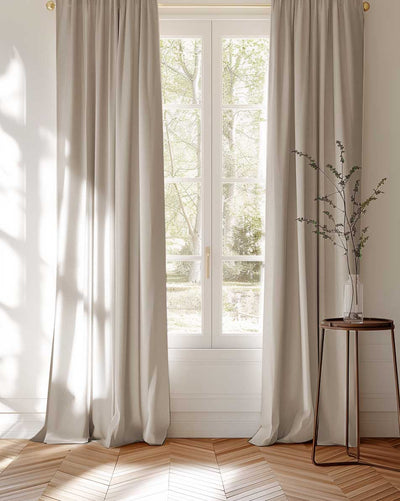 Light grey curtain made of Cotton fabric Anna Dusty Grey