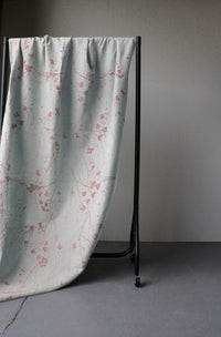 Berry Dusty Pink - Natural fabric with pale pink print