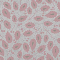 Goldie Dusty Pink - Natural curtain fabric with Pink botanical print