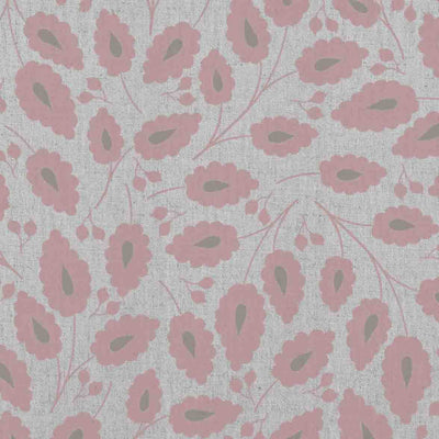 Goldie Dusty Pink - Natural curtain fabric with Pink botanical print