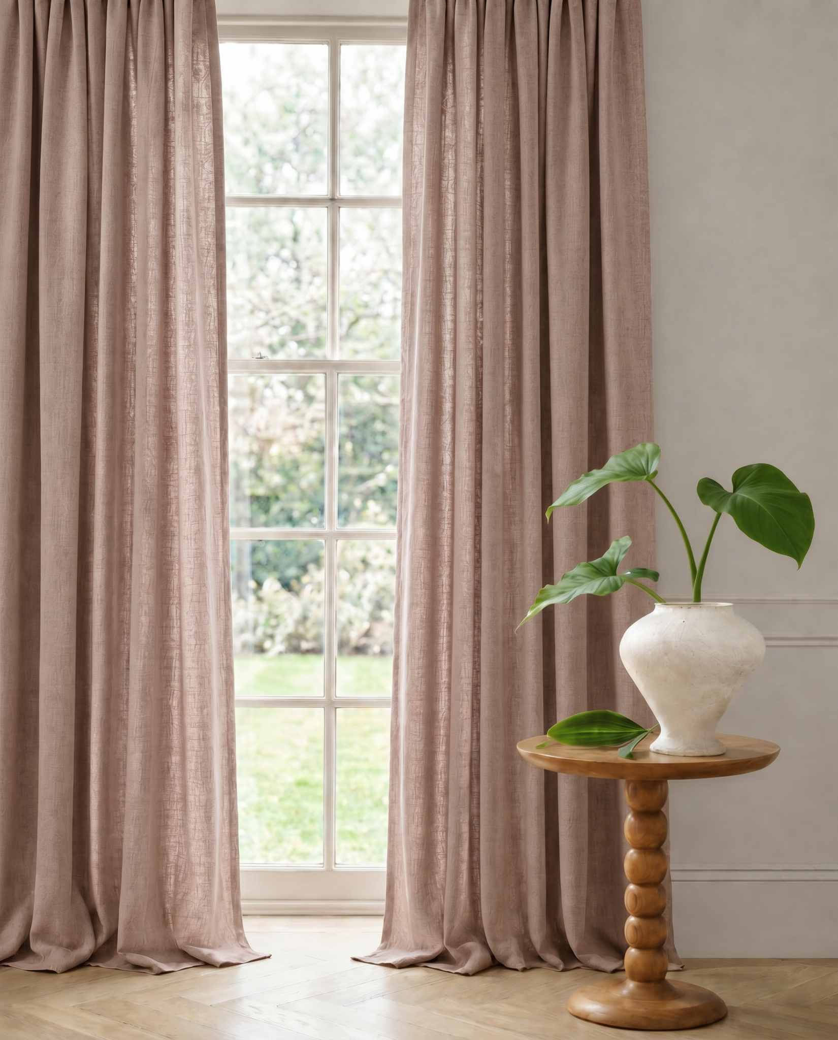 Dusty Pink Linen Curtains with cotton lining. Made of soft Linen Cotton. Enni Old Rosa by Ada & Ina