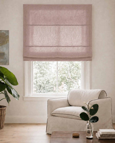 Dusty Pink Roman blind. Made of soft Linen Cotton fabric Enni Old Rosa by Ada & Ina
