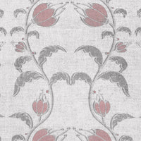 Dana Dusty Pink - Curtain fabric with pink / grey flower print