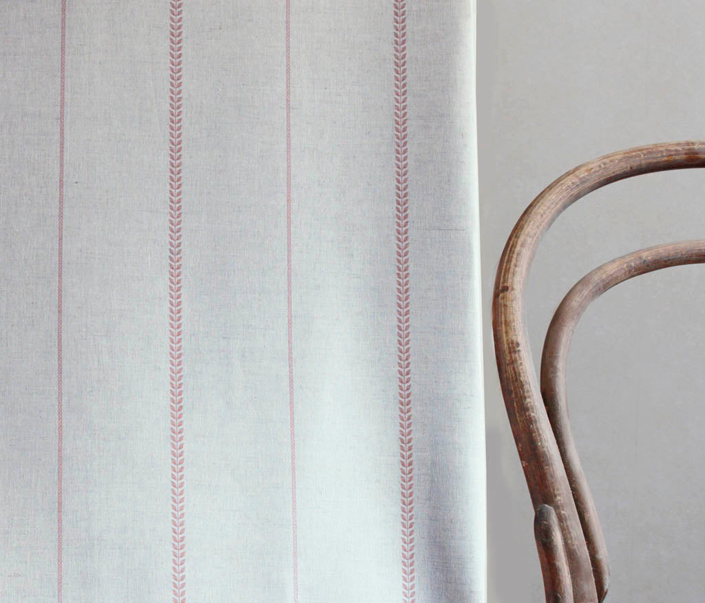 Berit-NAT Dusty Pink - curtain fabric with Pink striped print