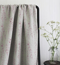 Breeze Dusty Pink - Curtain fabric with Pink botanical pattern