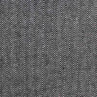 Edda Noir - Black and white Herringbone fabric for curtains