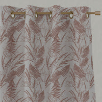 Orange Plain Linen Eyelet Curtains - Fernia Terracotta - Natural base fabric.