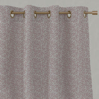 Pink Botanical Linen Eyelet Curtains - Phila Dusty Pink - Natural base fabric.