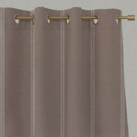 Pink Striped Linen Eyelet Curtains - Rana New Blush - Natural base fabric.