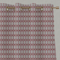 Pink Abstract Linen Eyelet Curtain - Ronelle Dusty Pink - Natural base fabric.