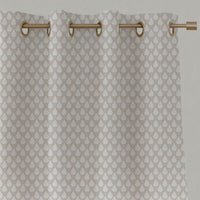 Neutral / Cream Botanical Linen Eyelet Curtains - Kira SandWind - White base fabric.