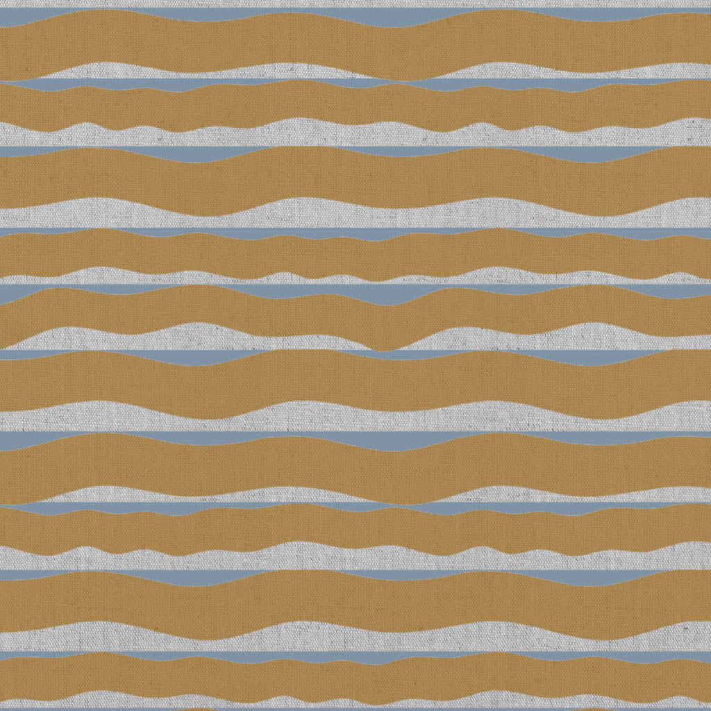 Fransibella Ochra-NAT - natural curtain fabric with Yellow Orange abstract print