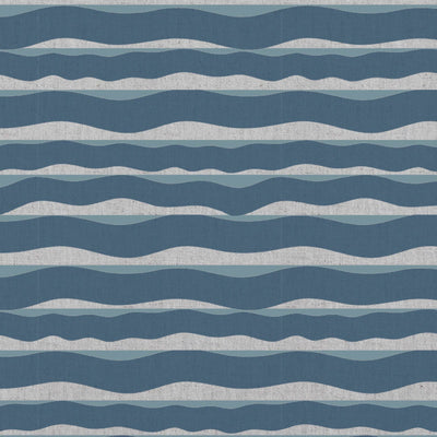 Fransibella Blue Stone-NAT - natural curtain fabric with Blue abstract print