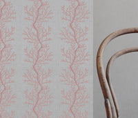 Galilea Dusty Pink-NAT - natural curtain fabric with Pink abstract print