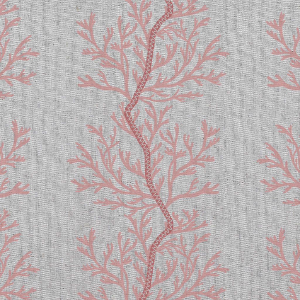 Galilea Dusty Pink-NAT - natural curtain fabric with Pink abstract print