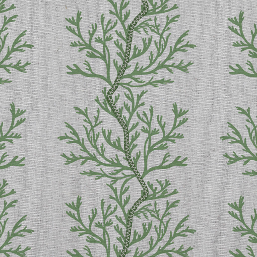 Galilea Green-NAT - natural curtain fabric with Green abstract print