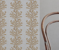 Galilea Sand-NAT - natural curtain fabric with Brown abstract print