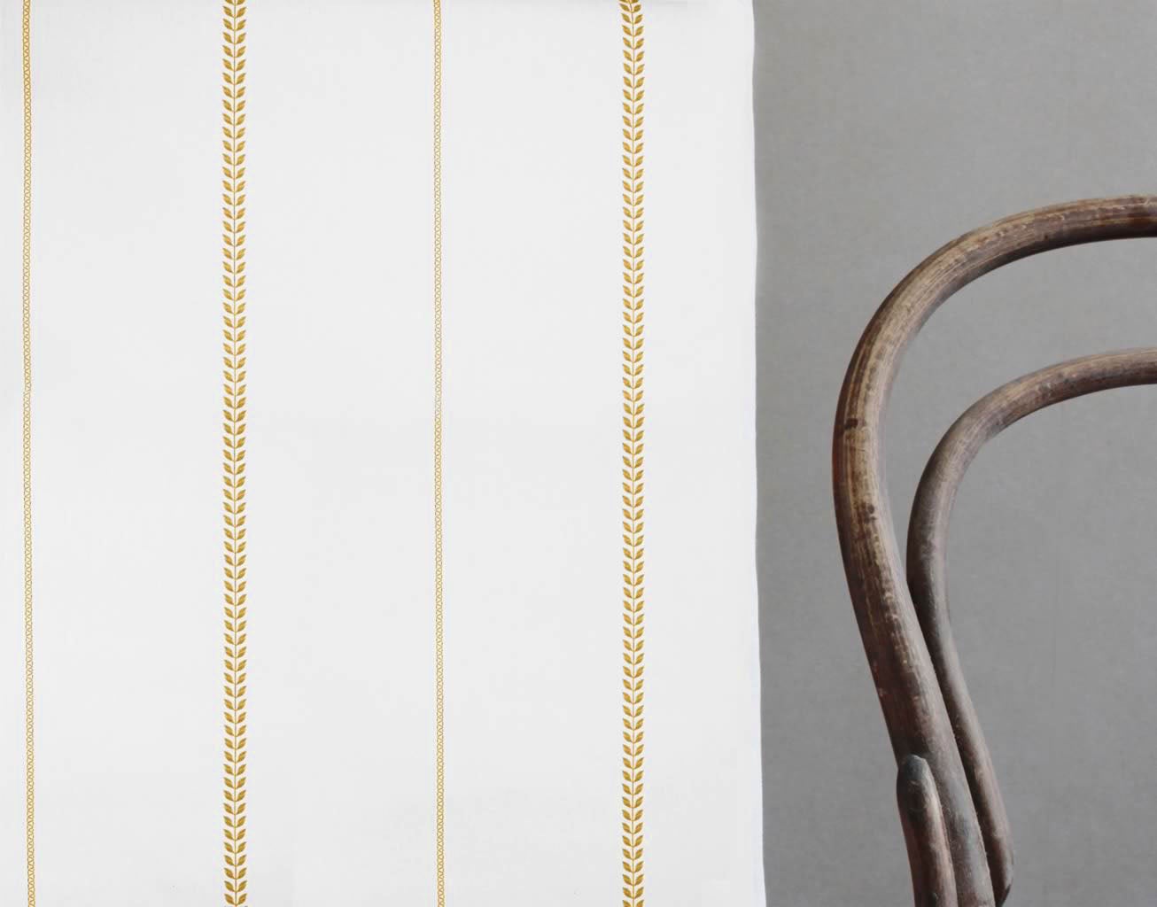 Berit Gold Rod - curtain fabric with Yellow striped print