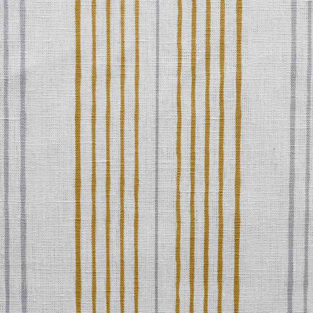 Else Gold Rod- WHT - Linen curtain fabric, Yellow & Grey stripes