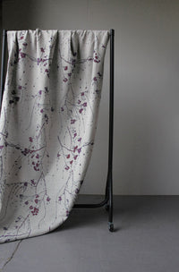 Berry Grape - Natural fabric with Purple print