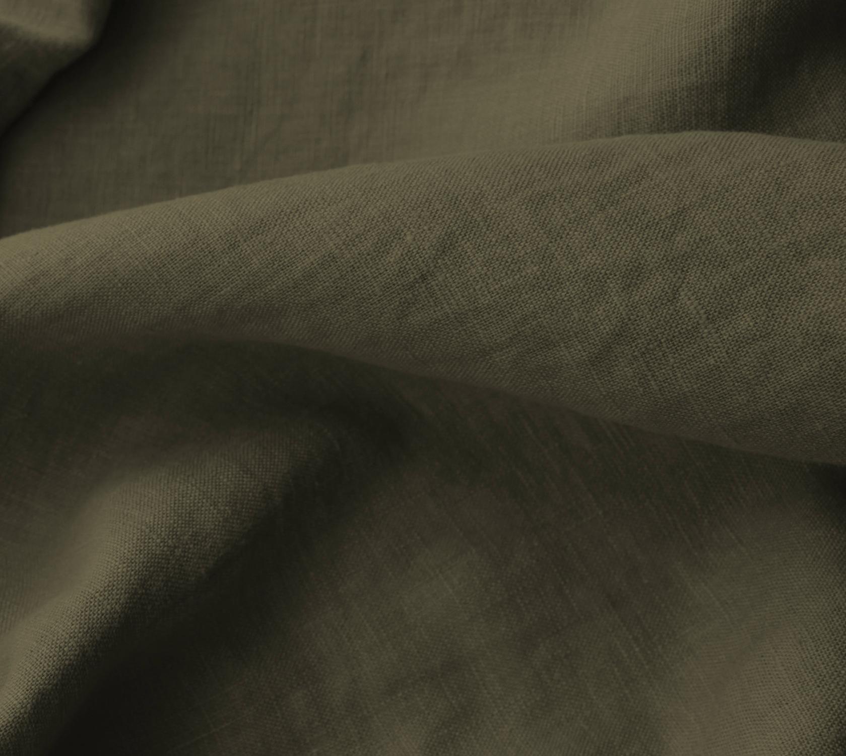 Green 100% Linen Fabric. Bea Khaki Green by Ada & Ina Fabrics