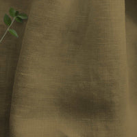 Green 100% Linen Fabric - close-up. Bea Leaf by Ada & Ina Fabrics