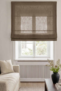 Khaki Green Linen Roman blind. Linara Khaki by Ada & Ina