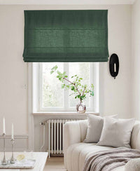 Green Linen Roman blind - Cotton lined. Made of pre-washed 100% linen Bianco Bottle by Ada & Ina.