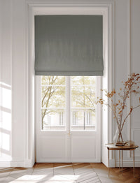 Grey / greige 100% Cotton roman blind
