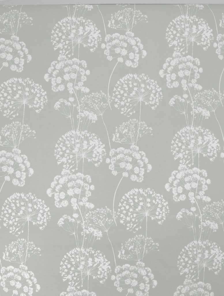 Erleen INV Greige Clay - Curtain fabric with Grey and botanical print