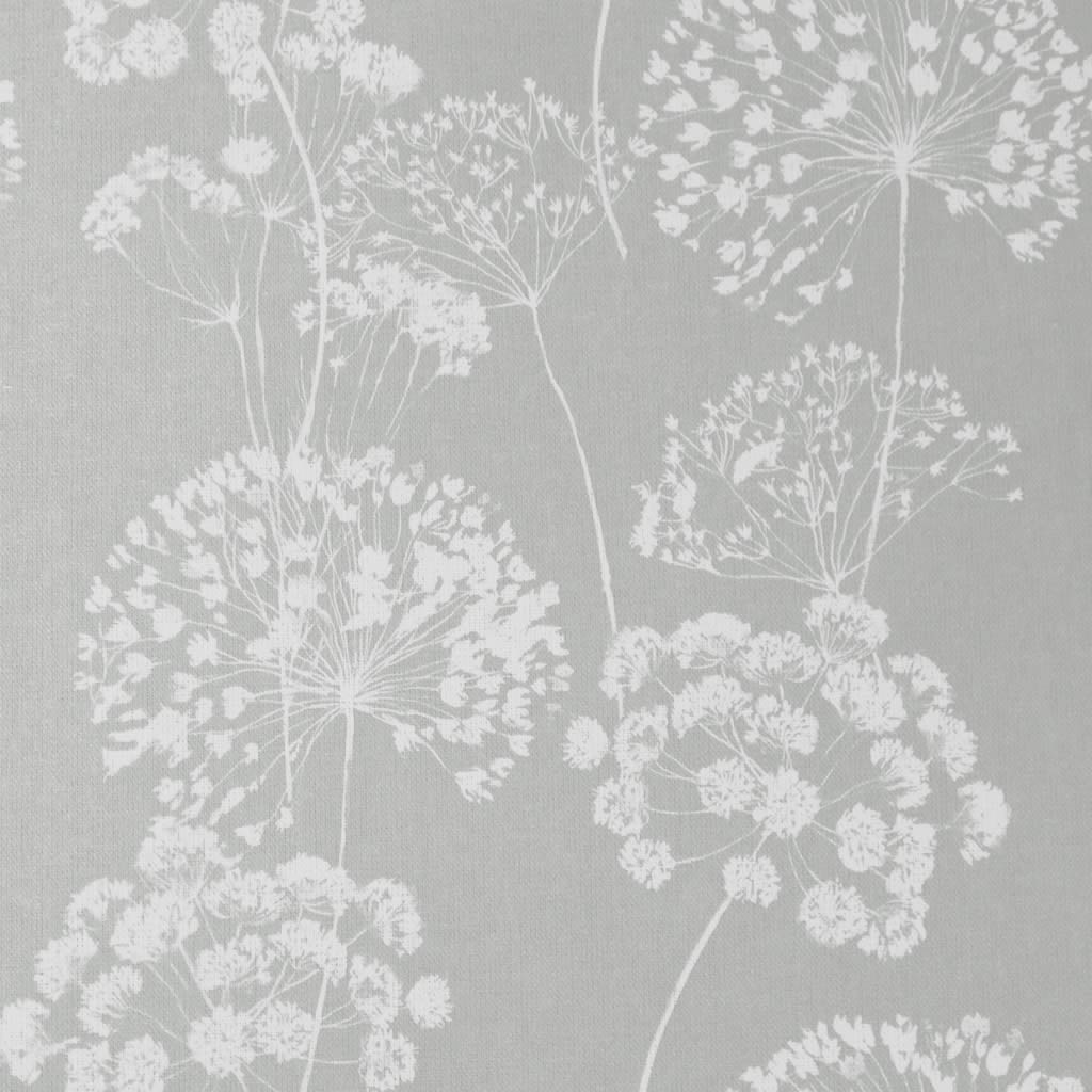 Erleen INV Greige Clay - Curtain fabric with Grey and botanical print