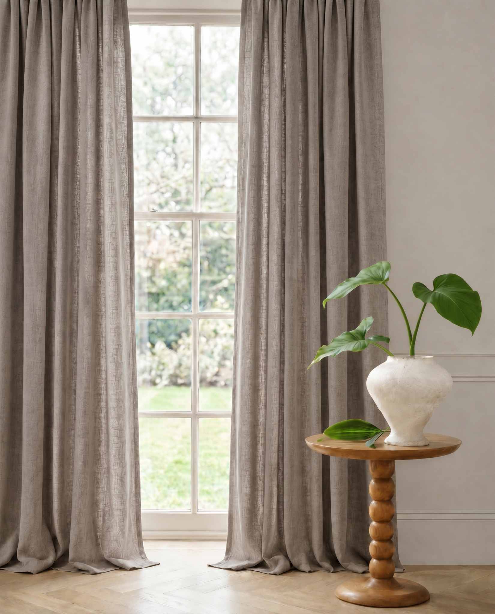 Greige Linen Curtains with cotton lining. Made of soft Linen Cotton. Enni Greige by Ada & Ina