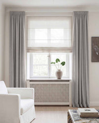 Greige Linen curtains blackout lined - pre-washed linen. Bianco Greige by Ada & Ina.