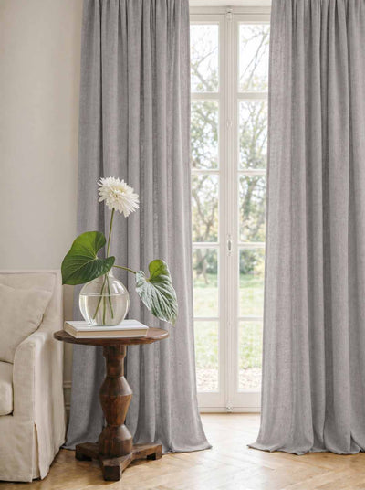 Greige Linen Curtains - Cotton lined. Made of pre-washed 100% linen Bianco Greige by Ada & Ina.