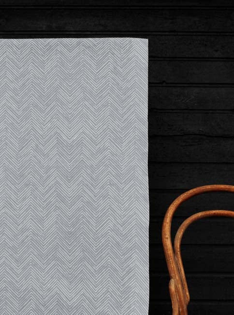 Lulu-Greige - White fabric with Grey Print. Abstract Print, 100% Linen
