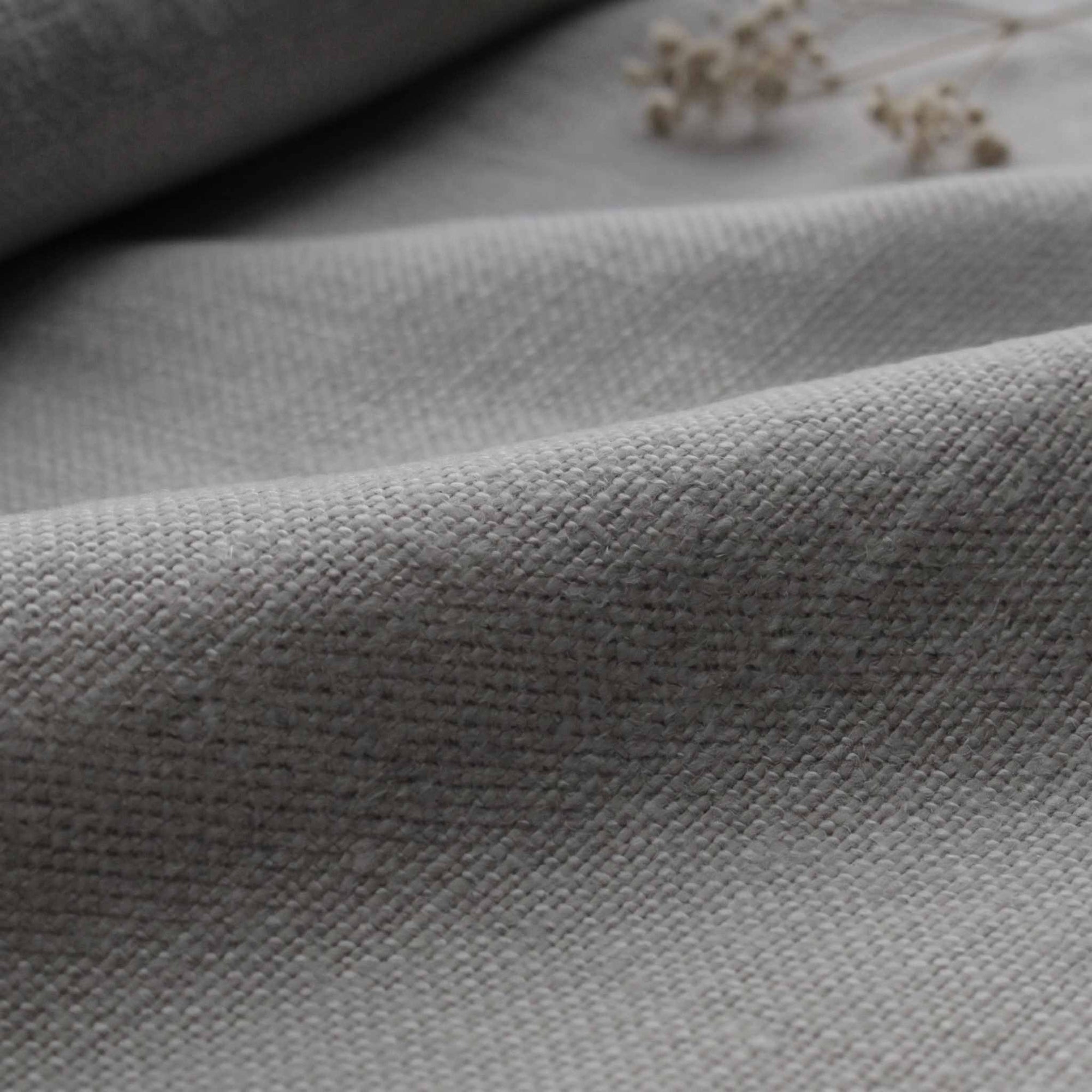 Grey Heavy Linen - curtain fabric and upholstery fabric 100% linen. Greta Stone.