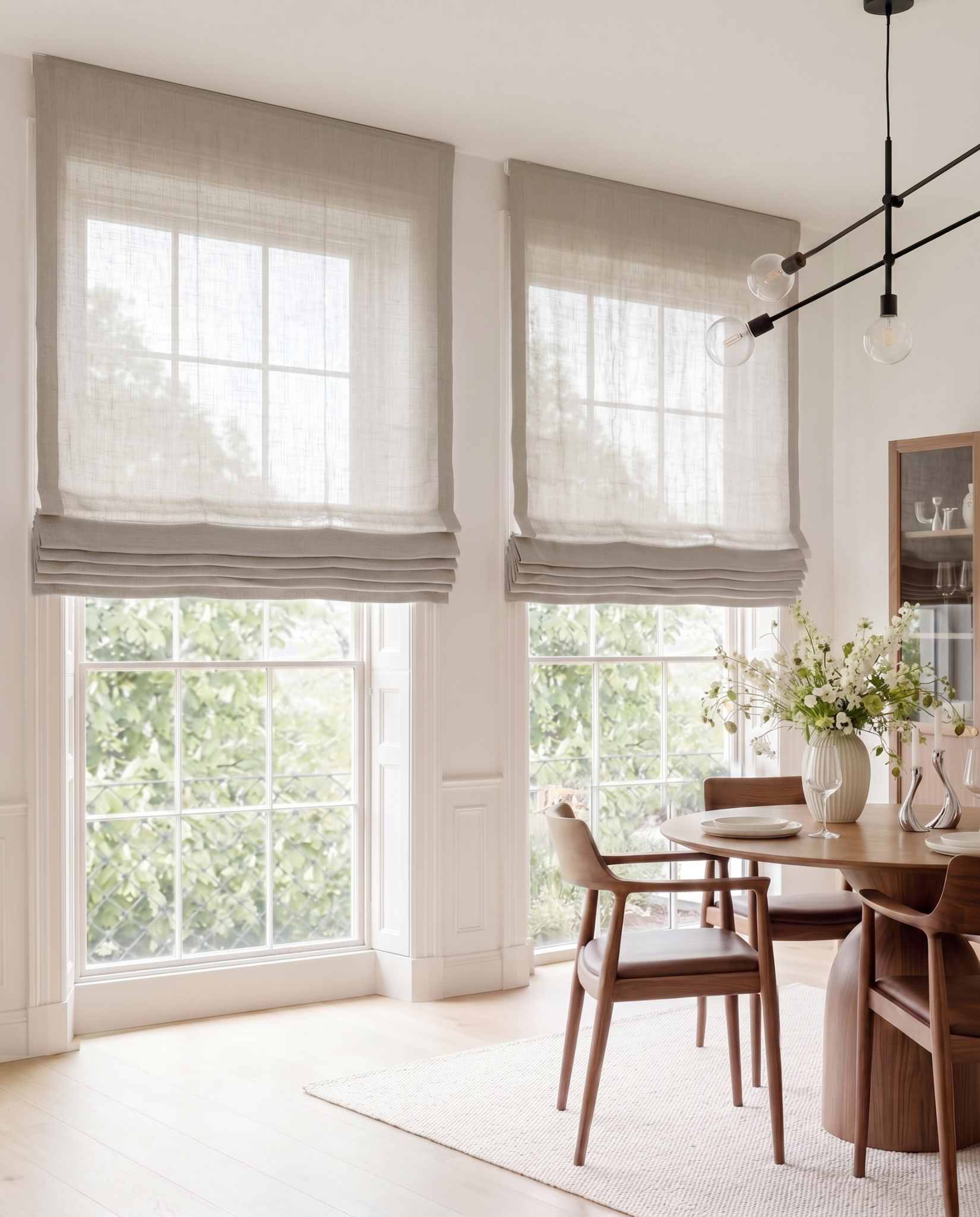 Grey Linen Roman blinds. Made of 280 cm wide soft 100% Linen fabric Vilgot Grau by Ada & Ina