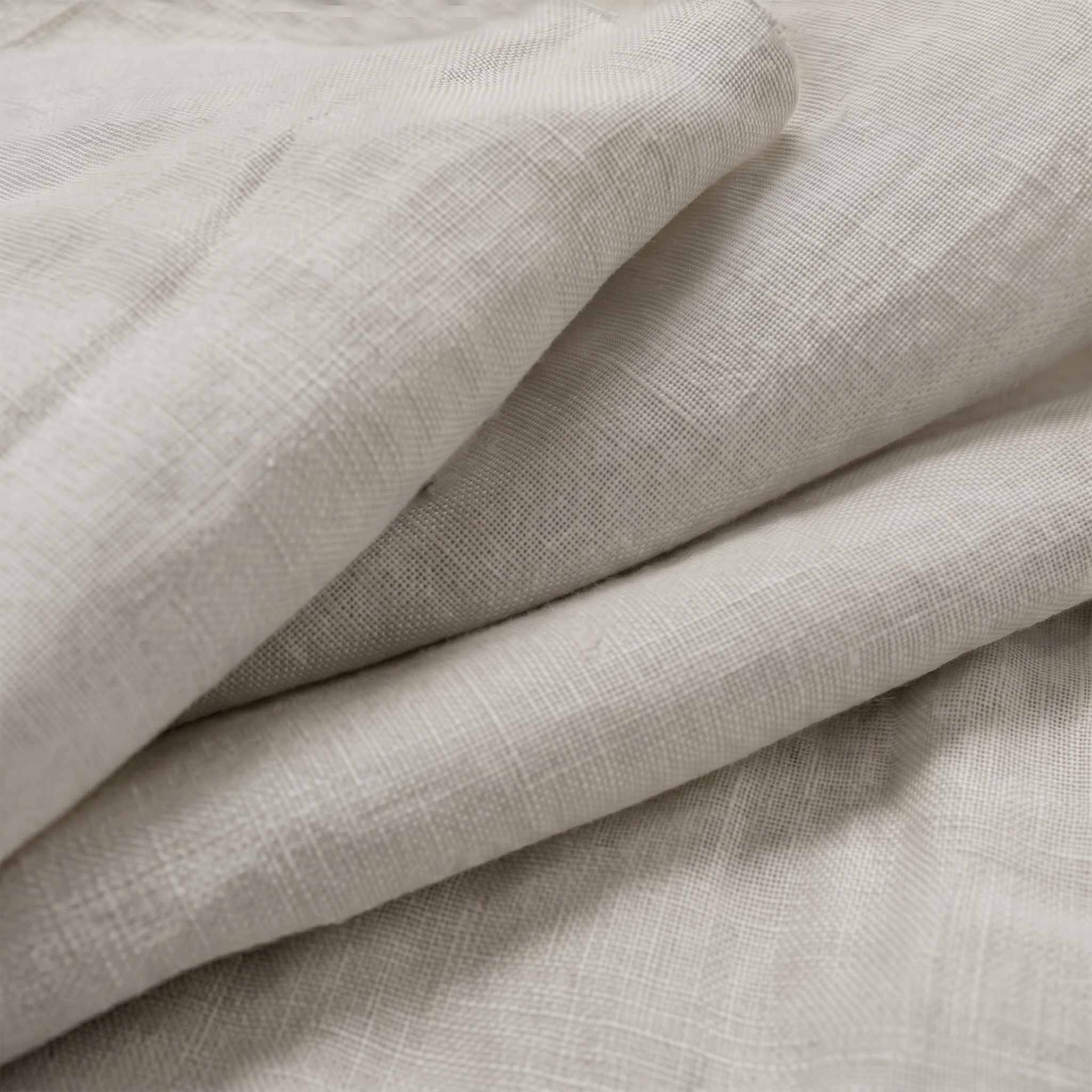 Grey Double width Linen fabric. Softened 280 cm wide. Close-up. Vilgot Grau by Ada & Ina