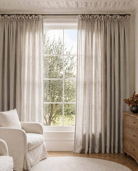 Grey Wide Linen Curtains. Made of double width 280 cm wide soft pure linen fabric Vilgot Grau by Ada & Ina