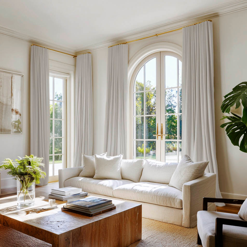 Light grey bespoke curtains in Amara Grey Mist cotton fabric