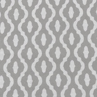 Oona Grey Sand - White linen fabric, Grey abstract print