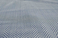 Hugo Deep Blue Curtain fabric, abstract blue herringbone pattern