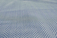 Hugo Night Blue - Curtain fabric, abstract blue herringbone pattern
