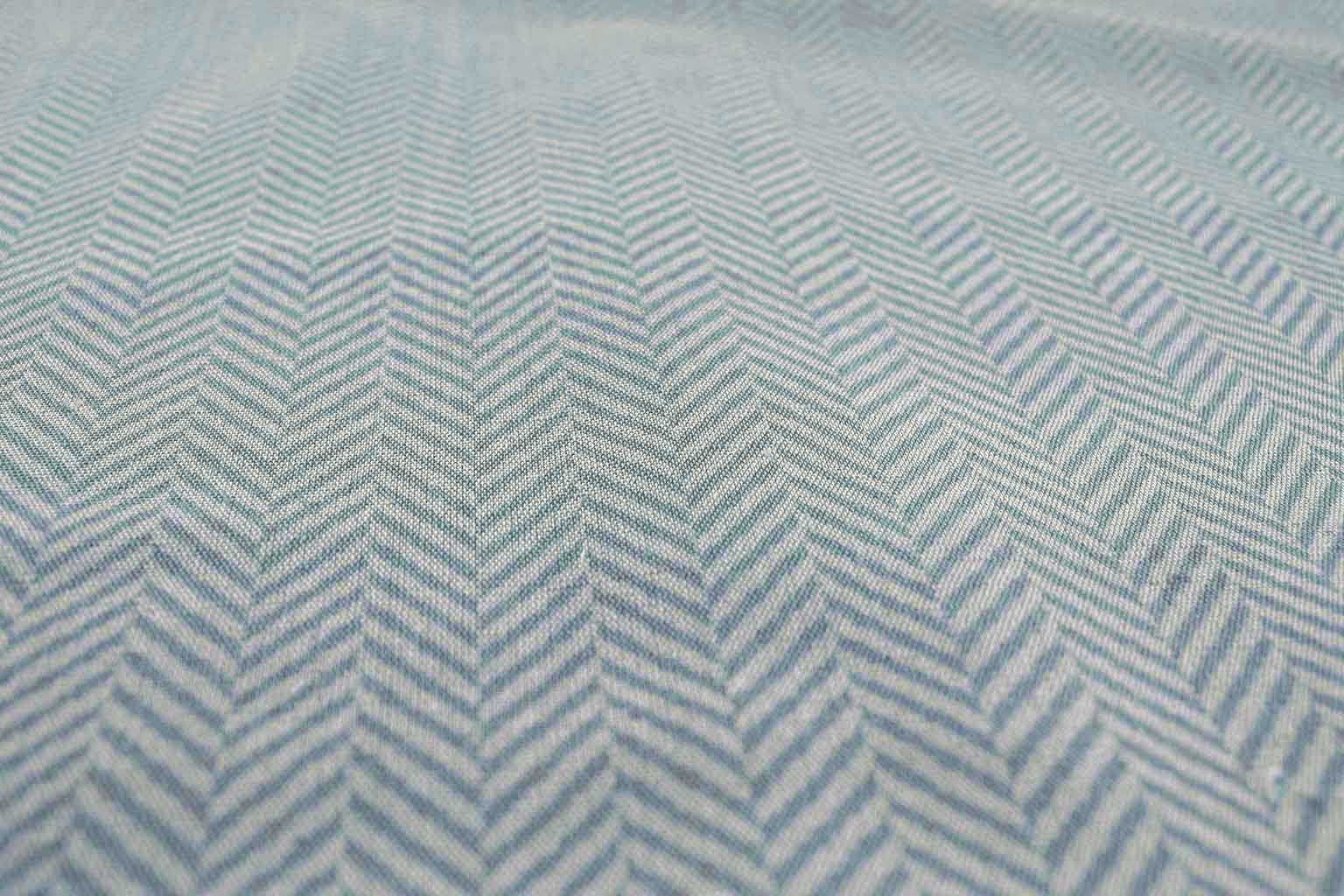 Hugo True Blue - Curtain fabric, abstract blue herringbone pattern