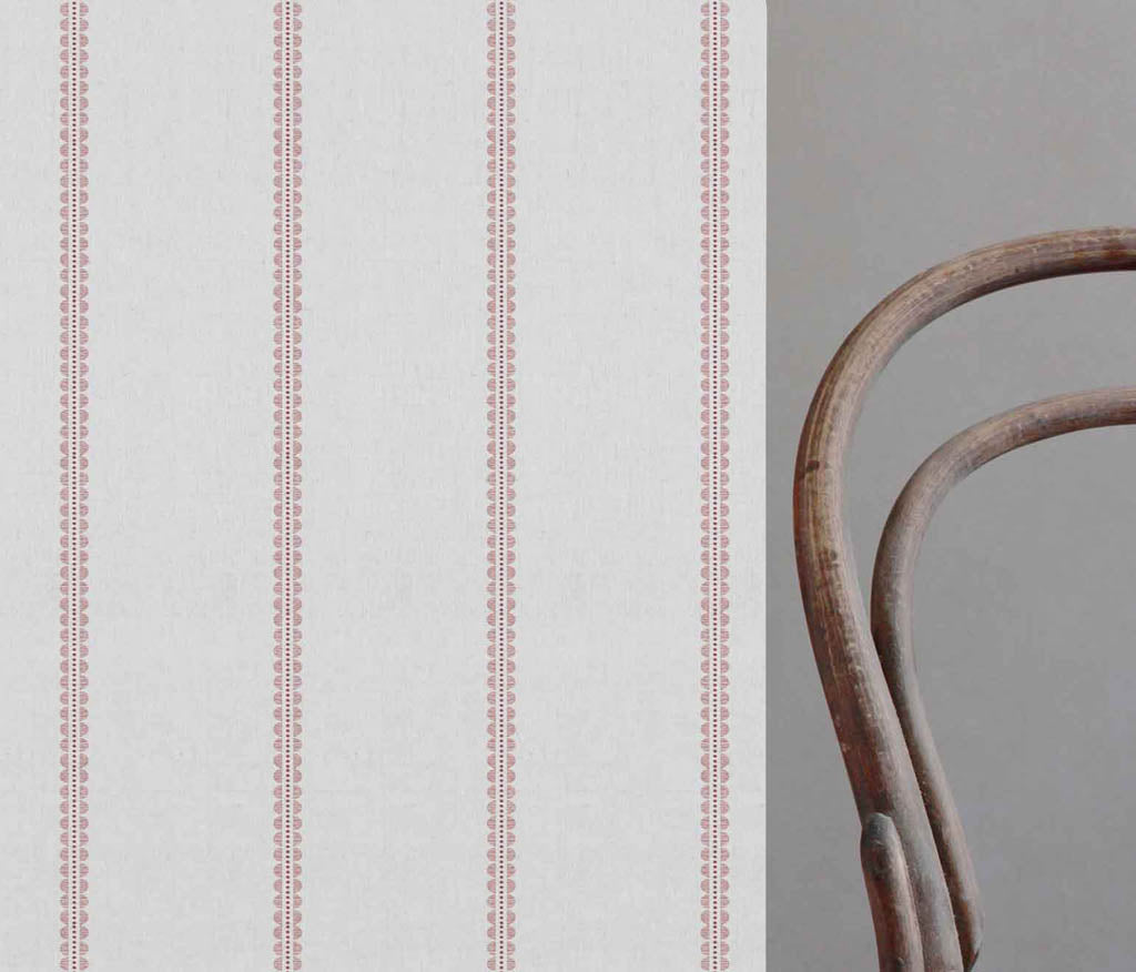 Imogen Dusty Pink - curtain fabric with Pink striped print