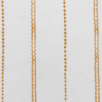 Inga Ochra - White fabric with Yellow Orange decorative stripes, 100% Linen